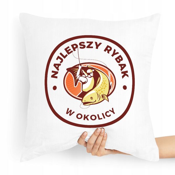 Poduszka Prezent Dla Wędkarza Najlepszy Rybak Z Nadrukiem Ze Zdjęciem zdjęcie 1
