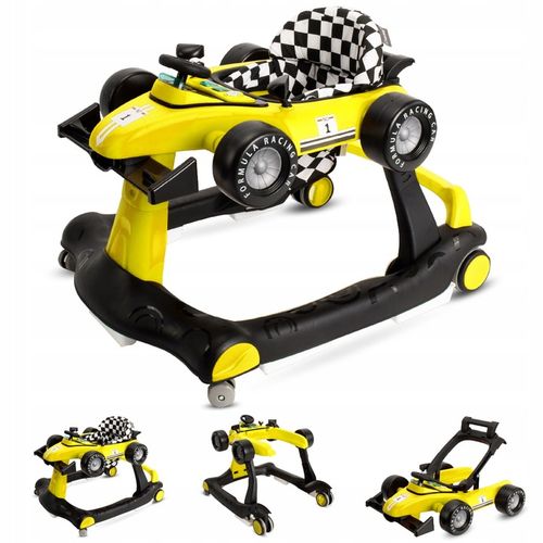 Interaktywny Chodzik jeździk pchacz Wyścigówka Formuła 1 3w1 żółty na Arena.pl