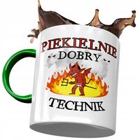 Kubek Zielony Technika Piekielnie Dobry Technik Z Nadrukiem Ze Zdjęciem