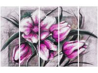 70CM 150CM OBRAZ 5 ELEM KOMPOZYCJA TULIPANÓW ŚCIENNY