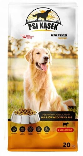 PSI KĄSEK BioFEED Karma dla psa z wołowiną 20kg na Arena.pl