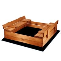 Piaskownica drewniana dla dzieci zamykana 98x98 cm z ławkami impregnowana