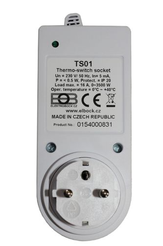 TERMOSTAT GNIAZDKOWY ELEKTROBOCK TS01 Z POKRĘTŁEM BEZ PROGRAMATORA na Arena.pl