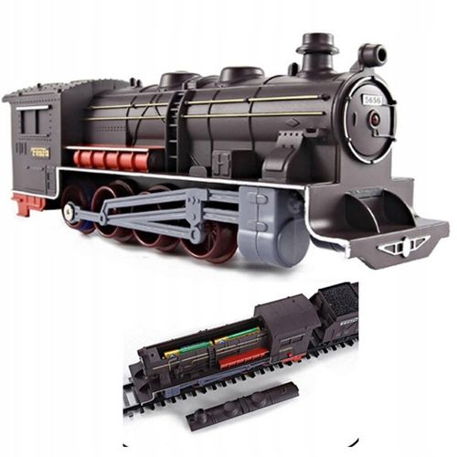 WIELKA KOLEJKA POCIĄG TORY 10 metrów LOKOMOTYWA LED 7 wagonów DRZEWKA PERON na Arena.pl