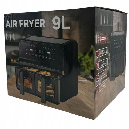 FRYTKOWNICA DWUKOMOROWA AIR FRYER 9L MOC 2000W BEZTŁUSZCZOWA 10 na Arena.pl