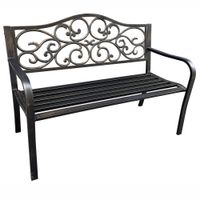 Ławka ogrodowa parkowa IRGA stalowa żeliwna 127x89x62 cm Brązowa