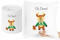 Na Święta Zestaw Poduszka + Skarbonka Prezent Z Nadrukiem Ze Zdjęciem