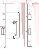zamek bramowy malowany jania na klucz 90/63 - mp zb kl jl