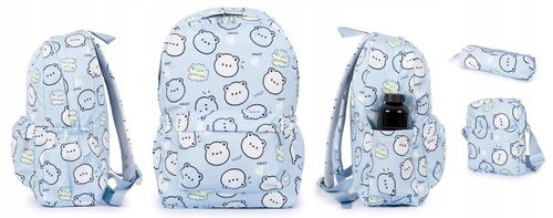 Tornister Plecak szkolny Dla Dziewczynki ZESTAW 3szt Duży w Misie we wzory na Arena.pl