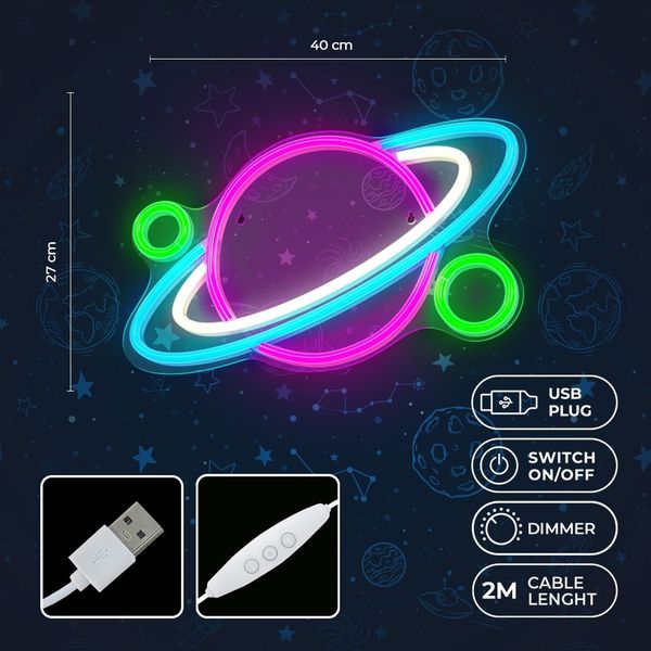 Neon PLEXI LED PLANET multikolor FPNE05X Forever Light zdjęcie 5