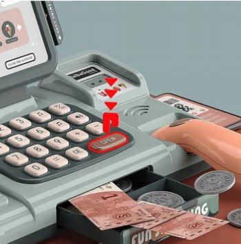 KASA SKLEPOWA DLA DZIECI DUŻY ZESTAW INTERAKTYWNA WYŚWIETLACZ LCD DŹWIĘK na Arena.pl