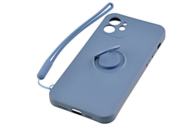 Etui Pastel Ring do Apple iPhone 12 granatowy zdjęcie 1