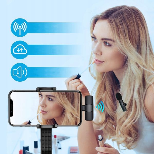 2x MIKROFON BEZPRZEWODOWY KRAWATOWY + ODBIORNIK USB-C + ADAPTER DO IPHONE zdjęcie 5