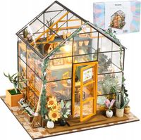 Domek dla Lalek Drewniany LED Piętrowy Retro Model do Złożenia DIY Meble