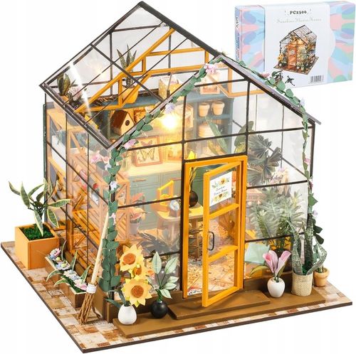 Domek dla Lalek Drewniany LED Piętrowy Retro Model do Złożenia DIY Meble na Arena.pl