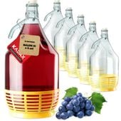 Gąsior Balon 5L Dama Butelka Na Wino W Koszu 6szt