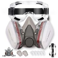 MASKA LAKIERNICZA PÓŁMASKA OCHRONNA PRZECIWPYŁOWA FILTRY + WKŁADY + GOGLE