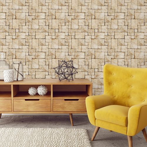 Tapeta Do Salonu Cegła KAMIEŃ Dekoracja Ścienna na Arena.pl