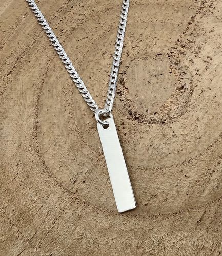 Łańcuszek męski srebrny 925 pancerka 50 cm z blaszką i grawerem na prezent na Arena.pl