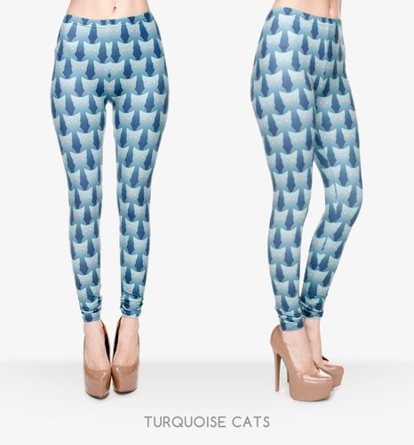 LEGGINSY TURQUOISE CATS na Arena.pl