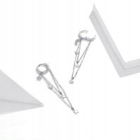 Fraise kolczyki długie gwiazdki łańcuszki S925