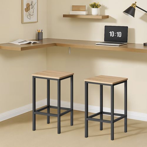 Taboret barowy OSKAR 2 szt. dąb sonoma do kuchni i jadalni styl loft na Arena.pl