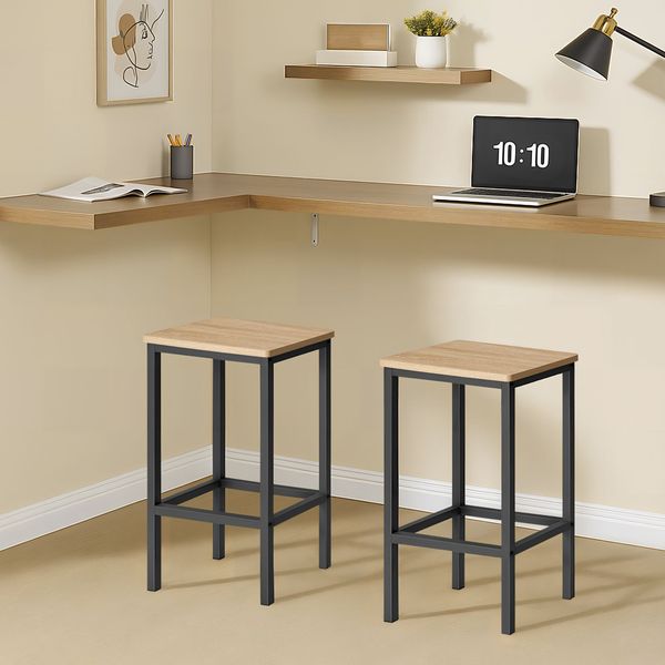 Taboret barowy OSKAR 2 szt. dąb sonoma do kuchni i jadalni styl loft zdjęcie 4