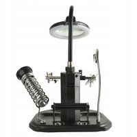 TRZECIA RĘKA DO LUTOWANIA TE-802 UCHWYT PCB LUPA 85mm 16x LED PODAJNIK CYNY