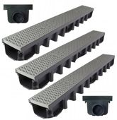 Odpływ liniowy do Garażu 3m Krata Popiel DECOR 98x131mm 1,5 Tony  Komplet