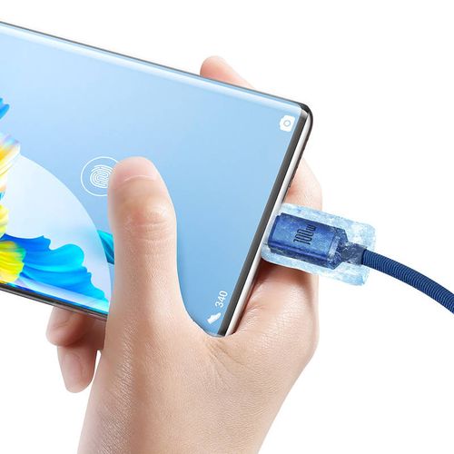 kabel usb do usb-c baseus crystal shine, 100w, 1.2m (niebieski) na Arena.pl