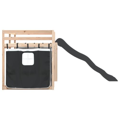 Łóżko na antresoli, ze zjeżdżalnią i zasłonkami, 90x200 cm na Arena.pl