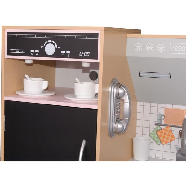 KUCHNIA DREWNIANA DLA DZIECI PODŚWIETLANE PALNIKI LAMPKA LED 87x30x83,5CM WOODEN zdjęcie 13