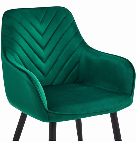 Krzesło NANA - ciemna zieleń aksamit / nogi czarne x 2 na Arena.pl
