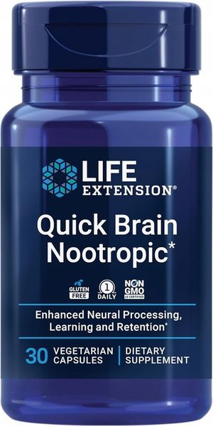 LIFE EXTENSION QUICK BRAIN NOOTROPIC 30 wege kaps MÓZG KONCENTRACJA PAMIĘĆ zdjęcie 1