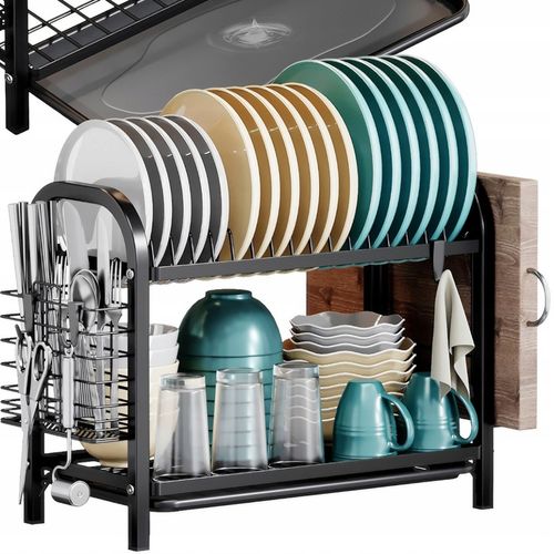 SUSZARKA DO NACZYŃ DWUPOZIOMOWA OCIEKACZ TALERZE SZTUĆCE + UCHWYT NA na Arena.pl