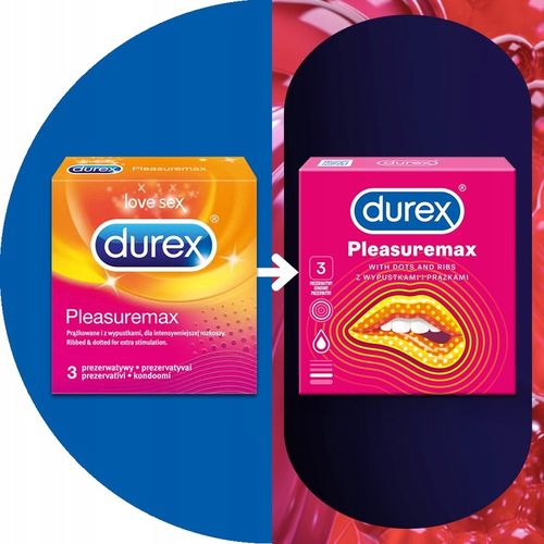 Prezerwatywy Durex PLEASUREMAX 12 z prążkami wypustkami na Arena.pl
