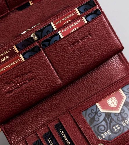 lakierowany portfel na karty z wężowym wzorem - peterson na Arena.pl