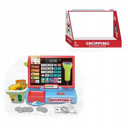 Kasa fiskalna z skanerem waga koszyk na zakupy sklep zabawkowa edukacyjna na Arena.pl