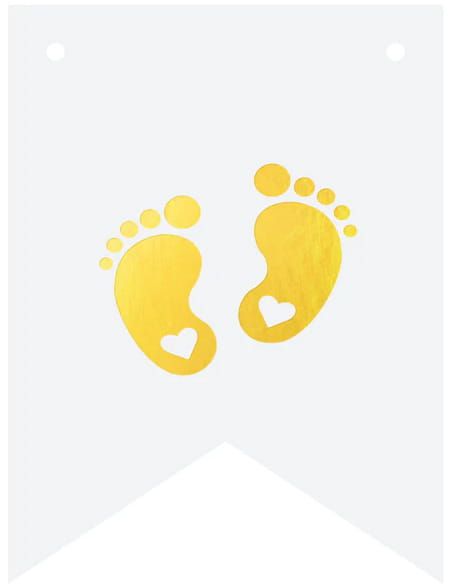 Baner DIY 16 cm - kształt stópki zdjęcie 1