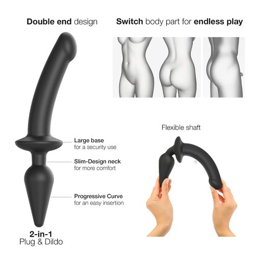 Strap-On-Me Switch Plug-In Semi-Realistic Dildo Black S na Arena.pl