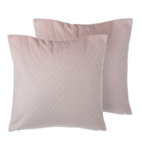 Zestaw 2 poduszek dekoracyjnych welurowych w romby 45 x 45 cm różowy PASQUE