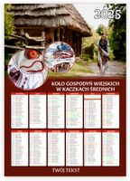 KALENDARZ KGW KOŁO GOSPODYŃ WIEJSKICH 2025 100 szt różne wzory