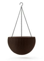 doniczka wisząca keter rattan 8.6l - brąz - kt 92 4567