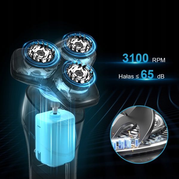 GOLARKA MĘSKA MASZYNKA DO GOLENIA TRYMER DO NOSA 5W1 Z OŚWIETLENIEM LED zdjęcie 9