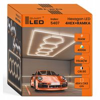 Lampa LED Hexagon Sufitowa Panel Oświetlenie Do Garaż Warsztat 484 x 243 cm