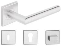 KLAMKA DRZWIOWA NOVA STAL NIERDZEWNA KOMPLET ROZET