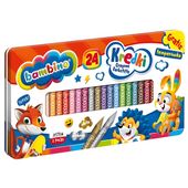 Kredki Bambino 24 Kolory + Temperówka  Metalowe Pudełko#G2