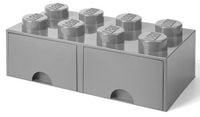Lego pojemnik klocek z szufladami ósemka szary
