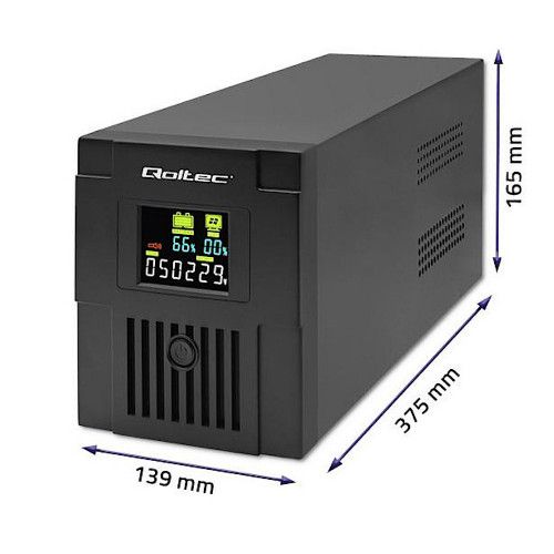 QOLTEC UPS LINE INTERACTIVE 2000VA 1200W LCD USB RJ45 MONOLITH zdjęcie 4