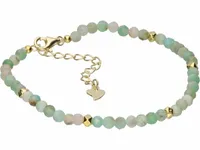 ELEGANCKA POZŁACANA SREBRNA BRANSOLETKA FASETOWANY APATYT SZLIFOWANE KOSTKI